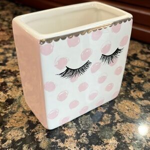 Eye Lash Pink Polka Dot Ceramic box